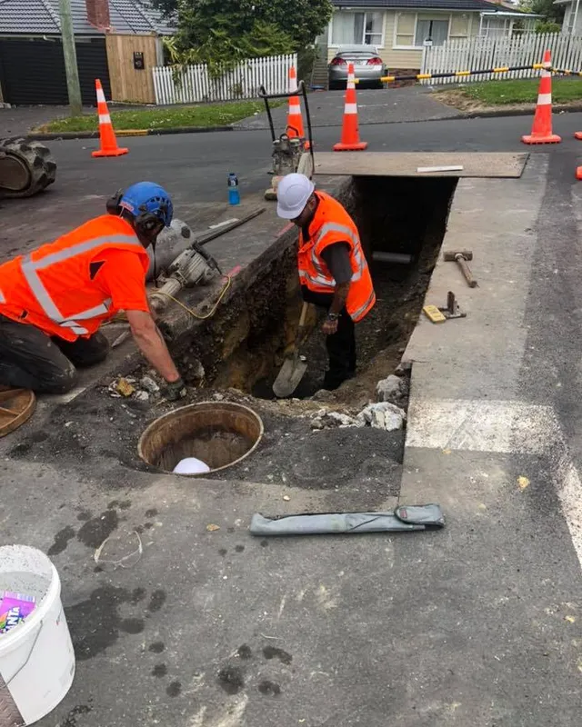 Blake Civil Construction crew working on drainage infrastructure in Auckland